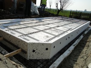 Ribben van Tricon Light vloer in het werk gestort